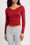 Free People That's a Faux Wrap Ruched Crop Top