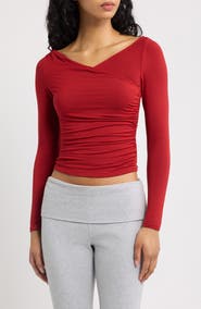 Free People That's a Faux Wrap Ruched Crop Top