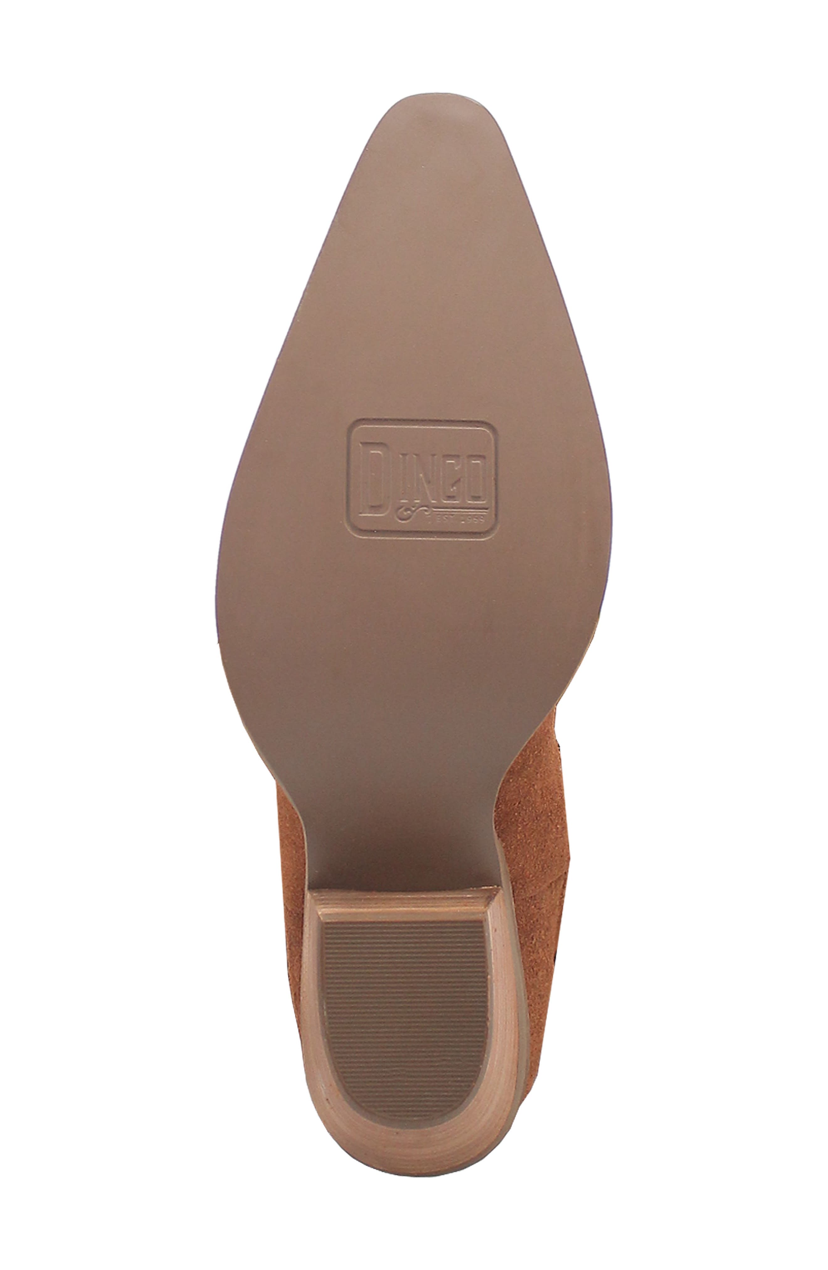 Dingo Wild Child Fringe Knee High Western Boot, Alternate, color, Brown