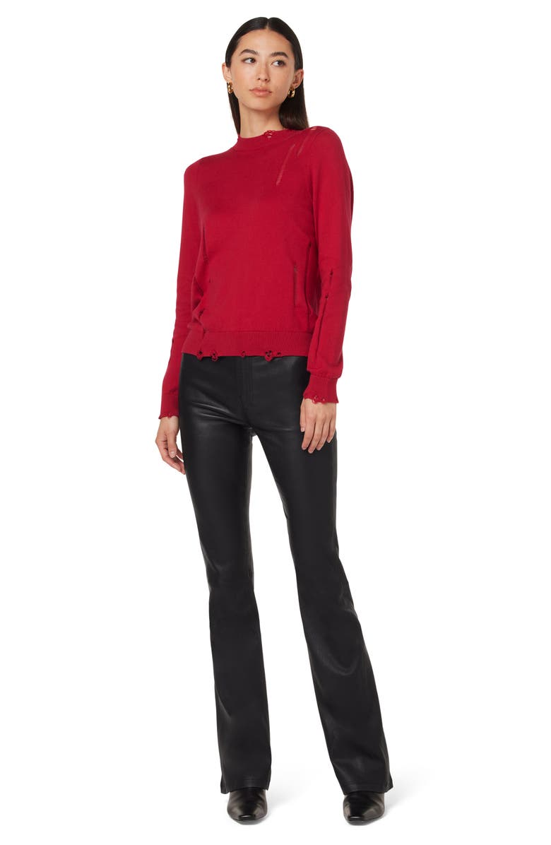 Hudson Jeans Faye Ultra High Waist Flare Leather Pants, Alternate, color,