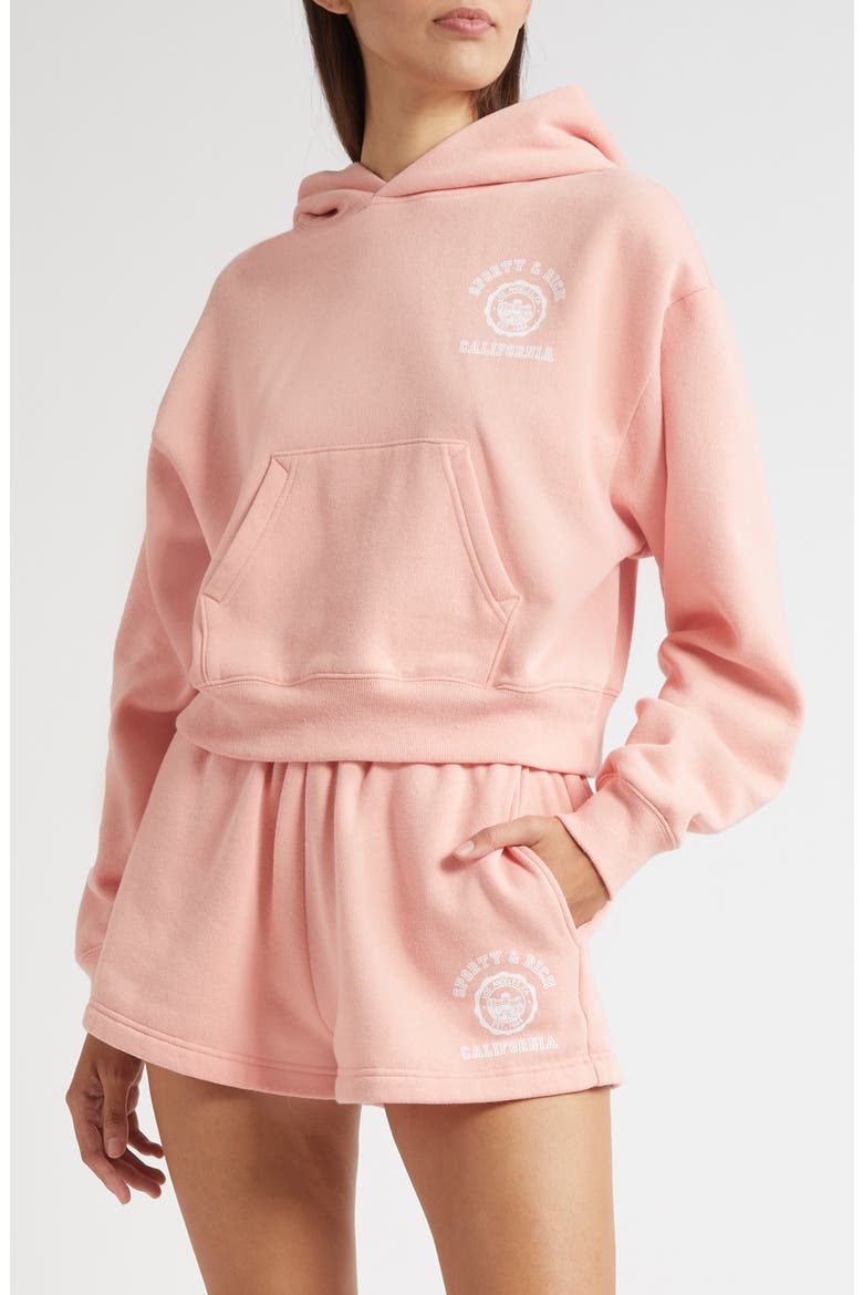 California Emblem Cotton Hoodie, Main, color, CARNATION