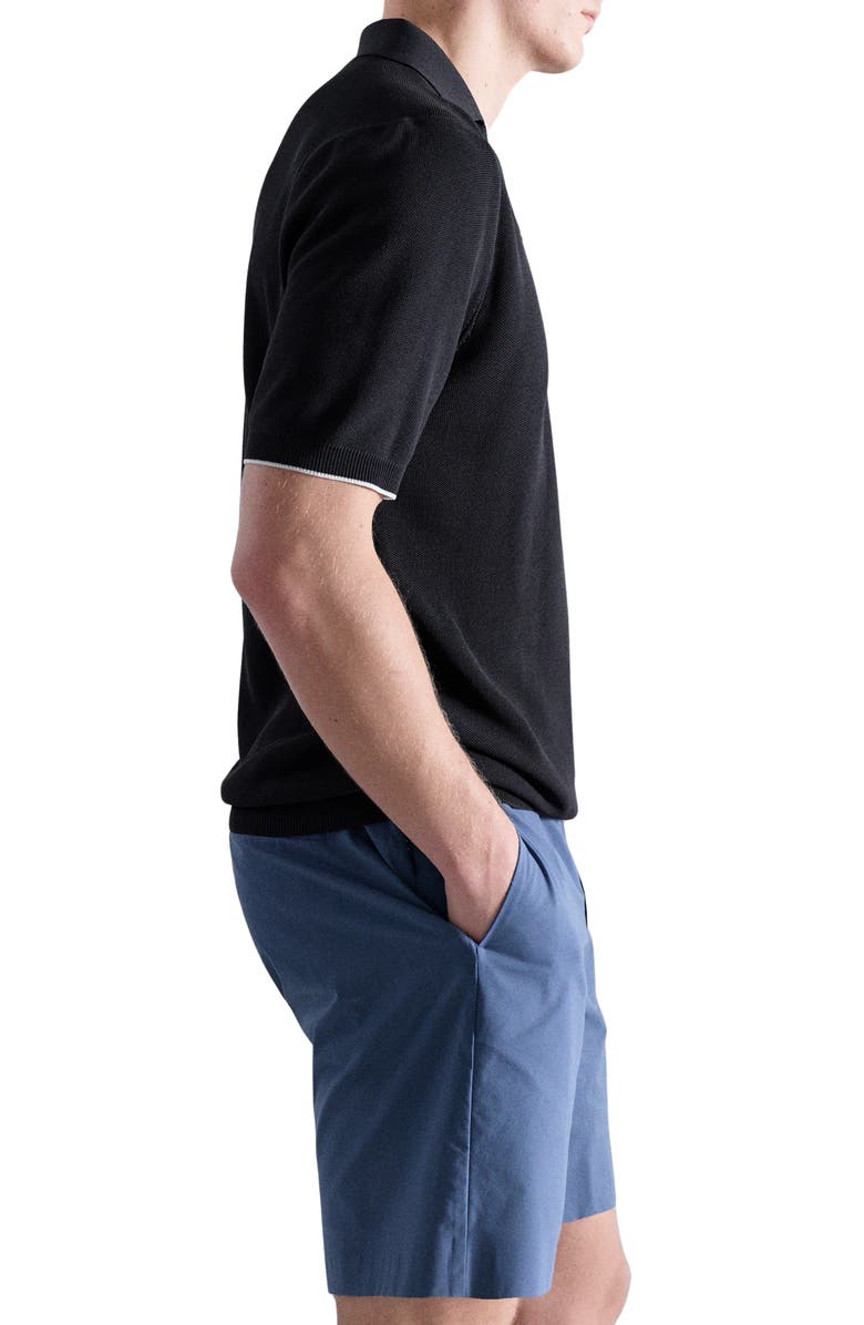 MANGO Contrast Trim Piqué Polo, Alternate, color, Navy