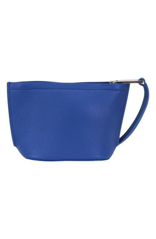 Ferragamo Zip Leather Pouch In Blue