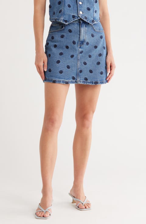 Solveig Embroidered Denim Miniskirt