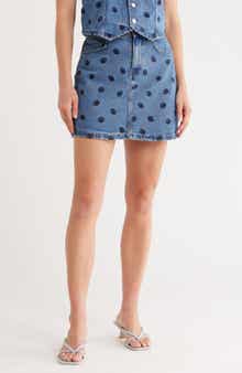 VERO MODA Solveig Embroidered Denim Miniskirt