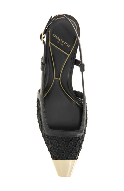 Kenneth Cole Maxine Kitten Heel Slingback Pump In Black Mesh