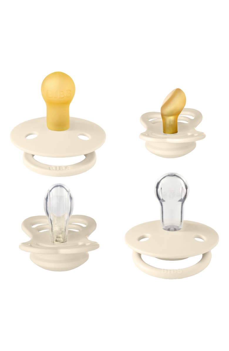 BIBS 4-Pack Try-It Collection Pacifier Set - Size 1, Alternate, color, Ivory