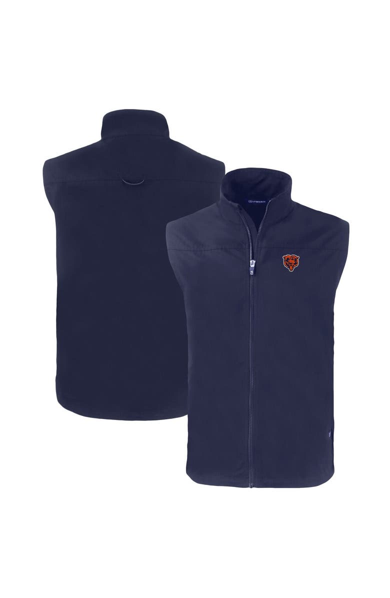 Cutter & Buck Men's Cutter & Buck  Navy Chicago Bears Throwback Big & Tall Charter Eco Full-Zip Vest, Main, color, 