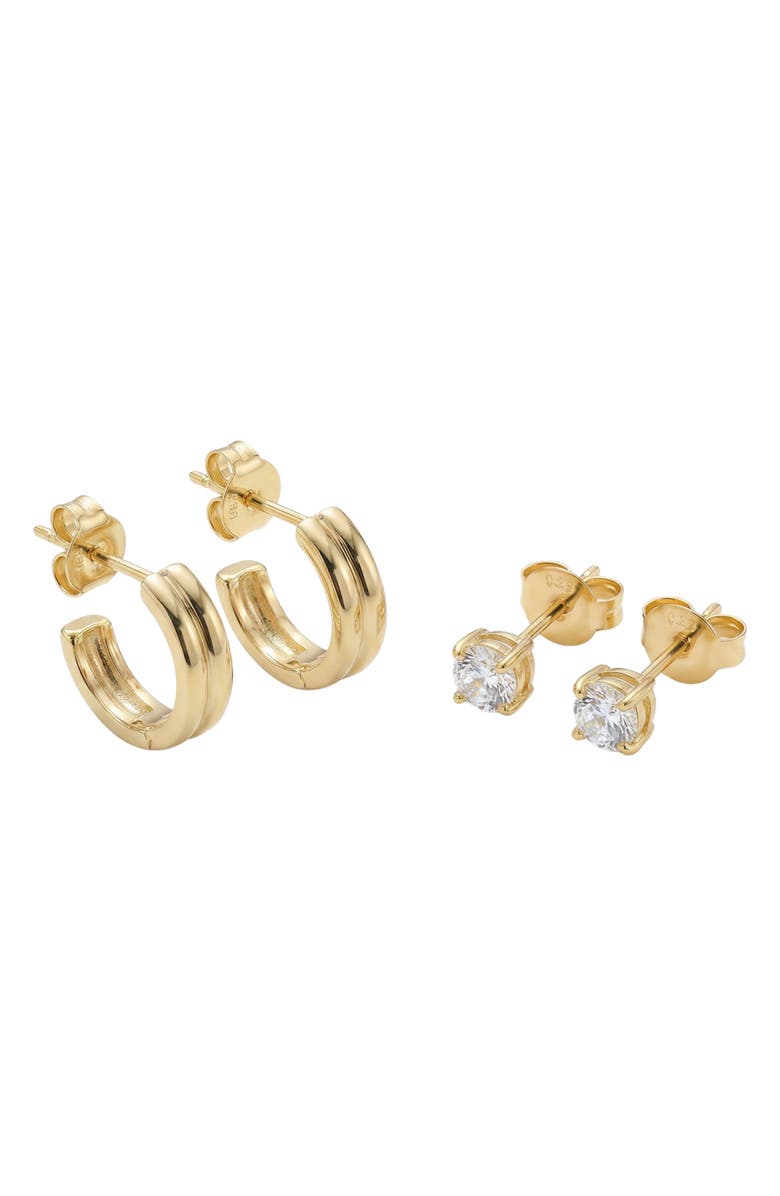 ARGENTO VIVO Set of 2 Earrings, Alternate, color, Gold