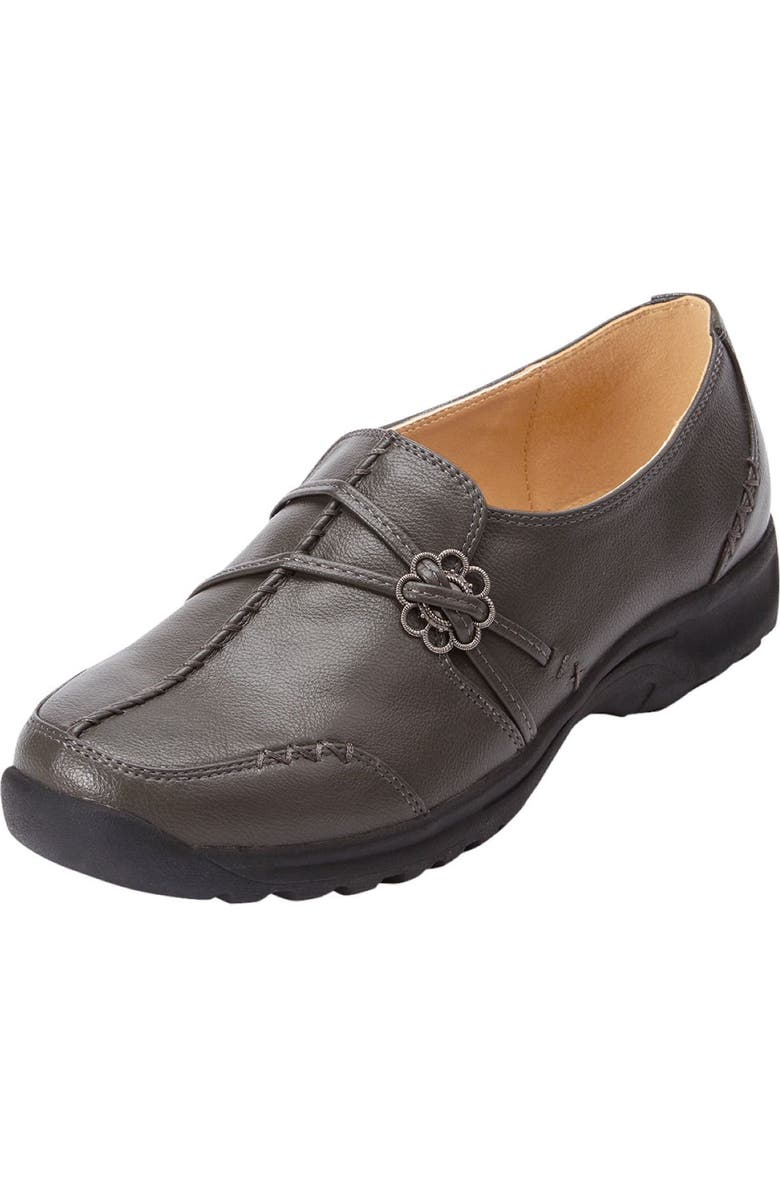 Comfortview The Natalia Slip-On Flat, Main, color, Grey