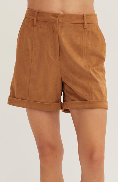 Crescent Suede Cuffed Shorts In Multi
