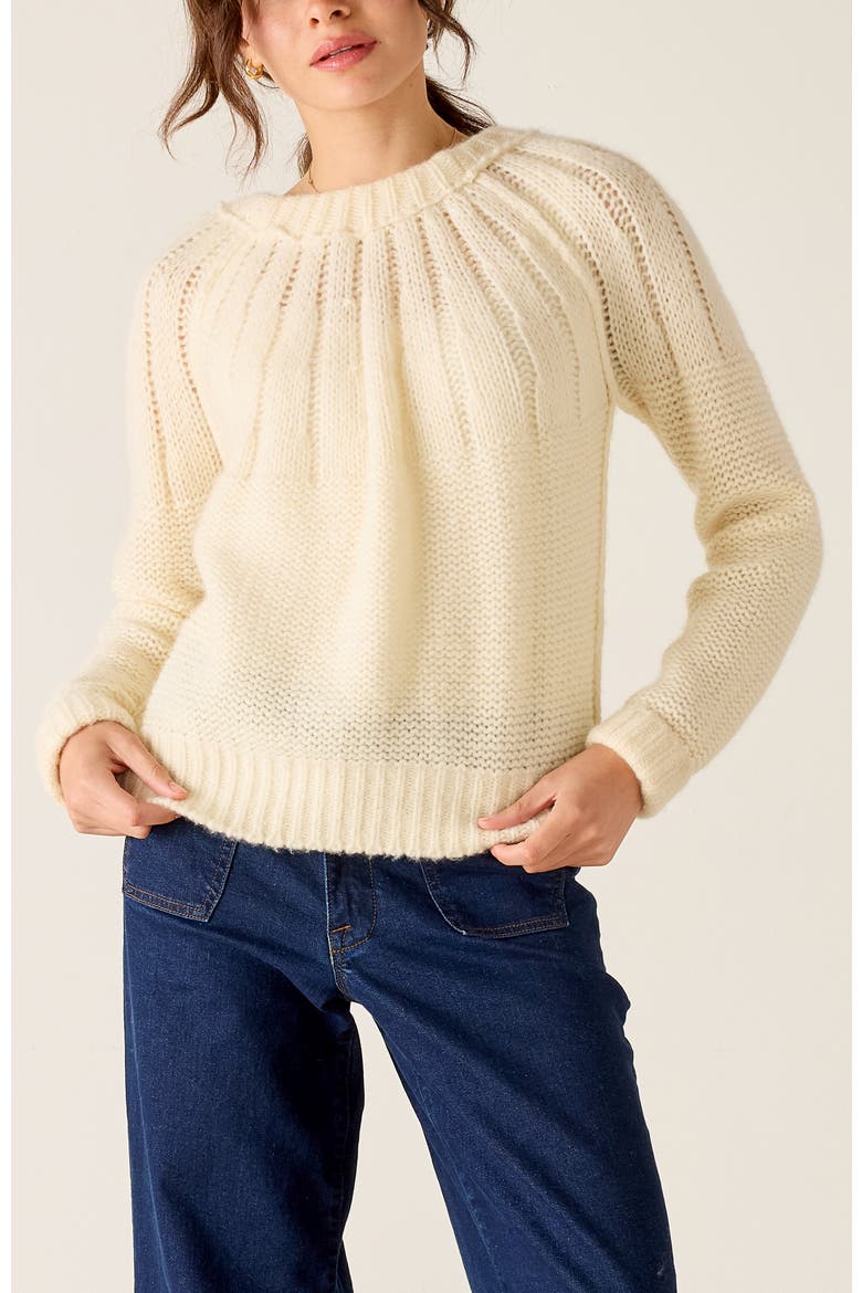 Noelle Ribbon Cashmere Sweater, Main, color, Cream