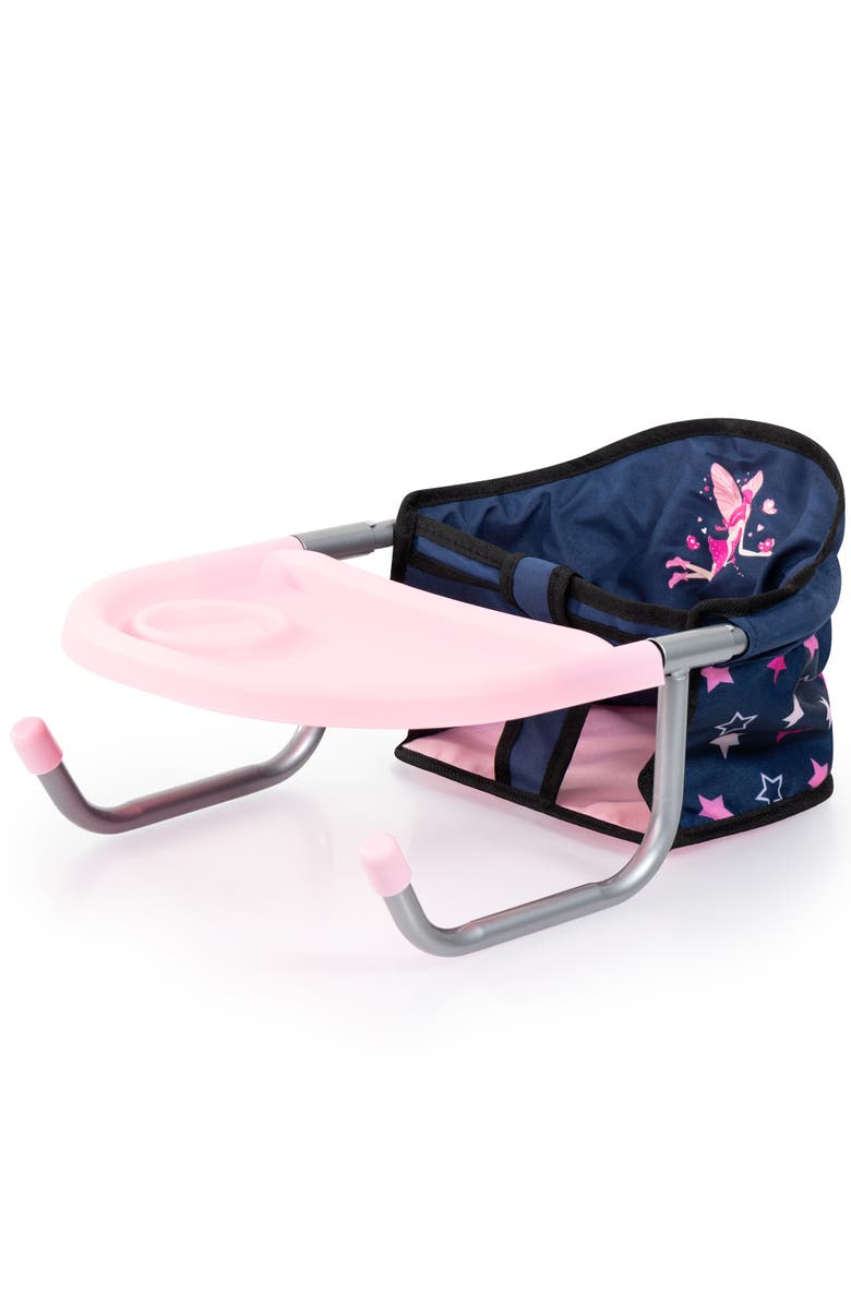 Bayer Design Folding, Attachable Table Seat, Navy, Pink Stars, Main, color, Multicolored