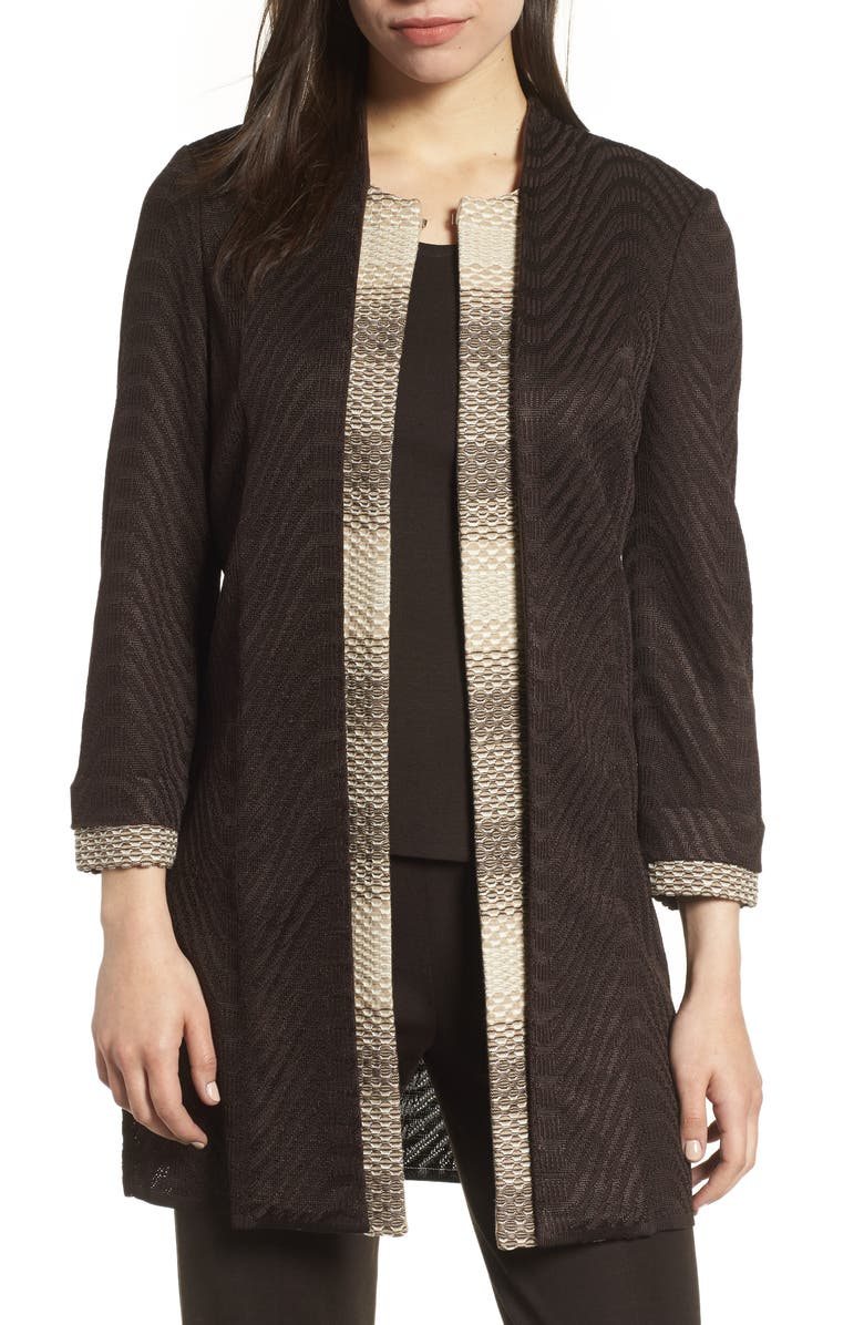 Ming Wang Long Jacquard Knit Jacket, Main, color, 
