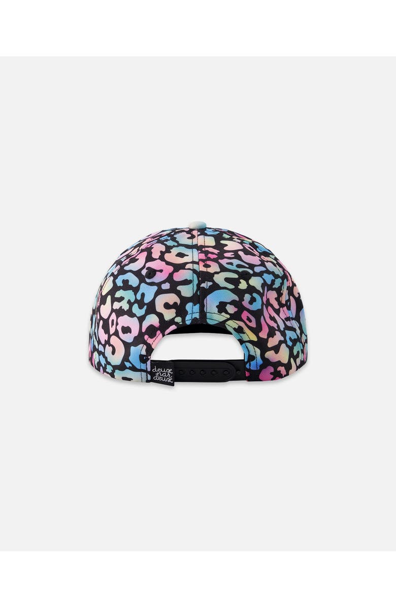 Deux par Deux Flat Brim Animal Print Cap, Alternate, color, Black Animal Print