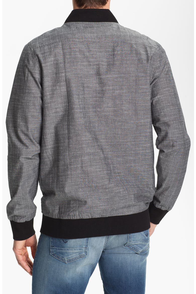 'Vaughn' Stripe Bomber Jacket, Alternate, color, BLACK
