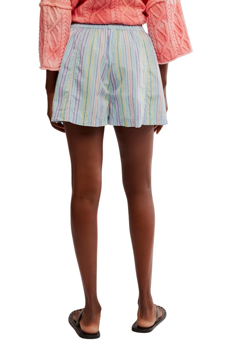 Get Free Stripe Cotton Pull-On Shorts, Alternate, color, SKY BLUE COMBO