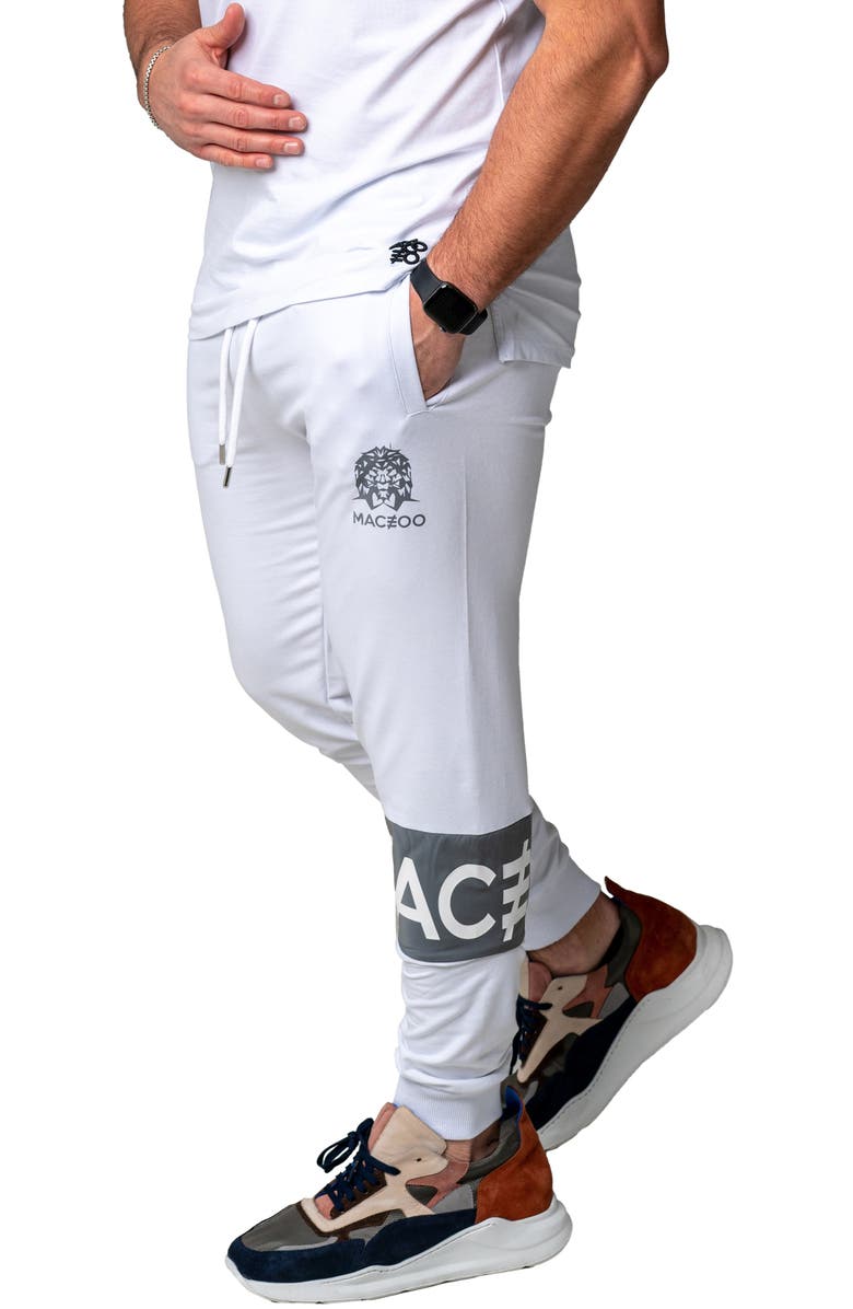 Maceoo Legendary Stretch Cotton Joggers, Alternate, color, White