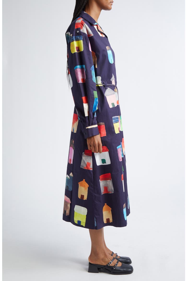 House Print Cotton Shirtdress, Alternate, color, REFUGIOS