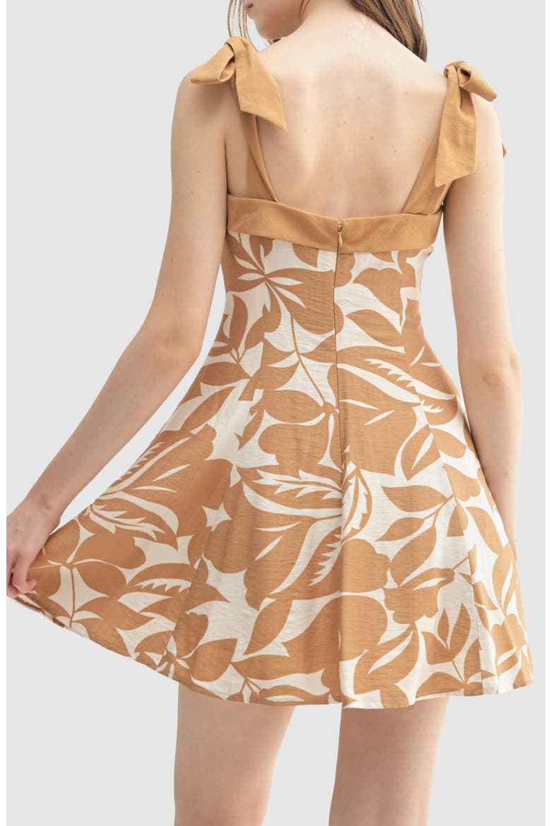 Contrast Shoulder Tie Minidress, Alternate, color, TAUPE CREAM