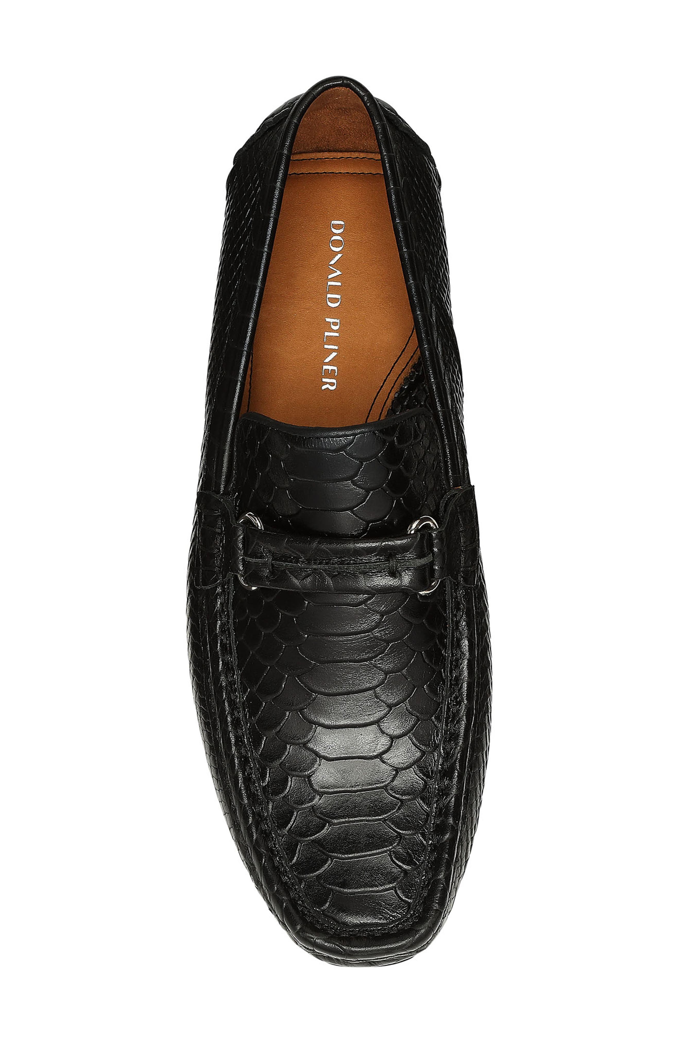 Donald Pliner Donnie Snake Embossed Driver, Alternate, color, Black