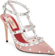 Valentino Garavani Rockstud Ankle Strap Pointed Toe Pump