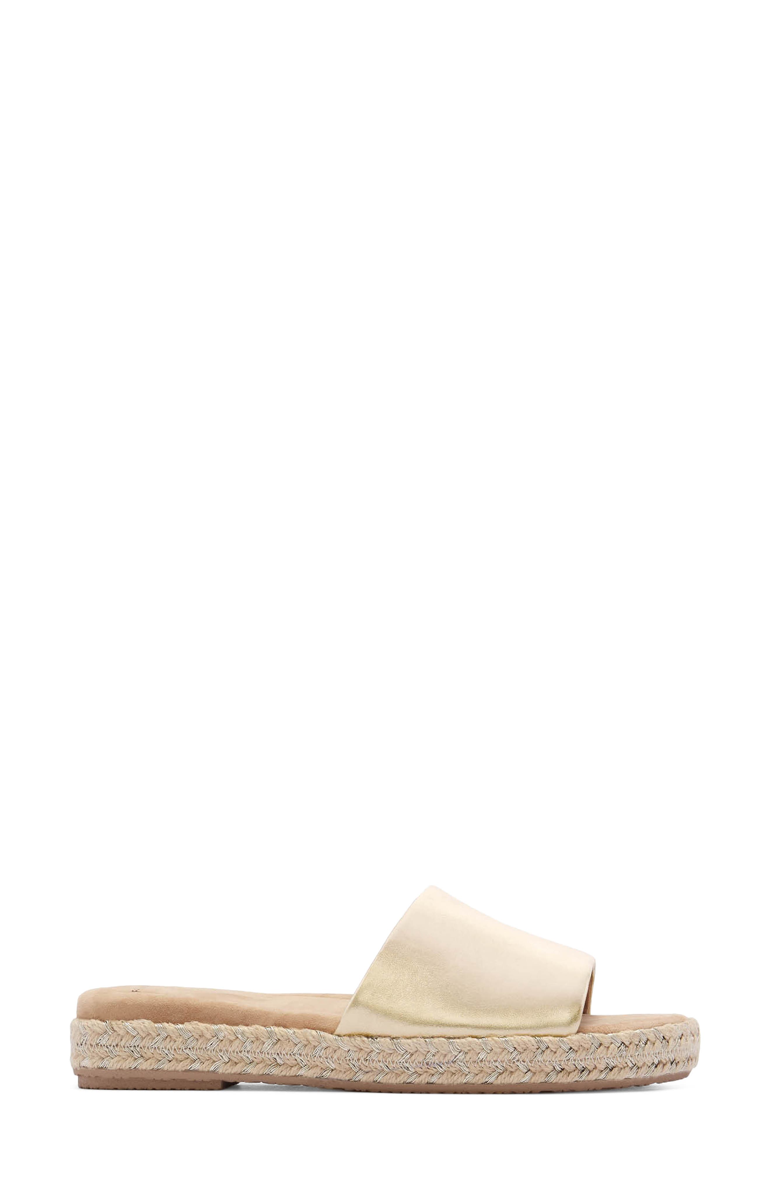Lucia Espadrille Platform Slide Sandal, Alternate, color, GOLD TUMBLED