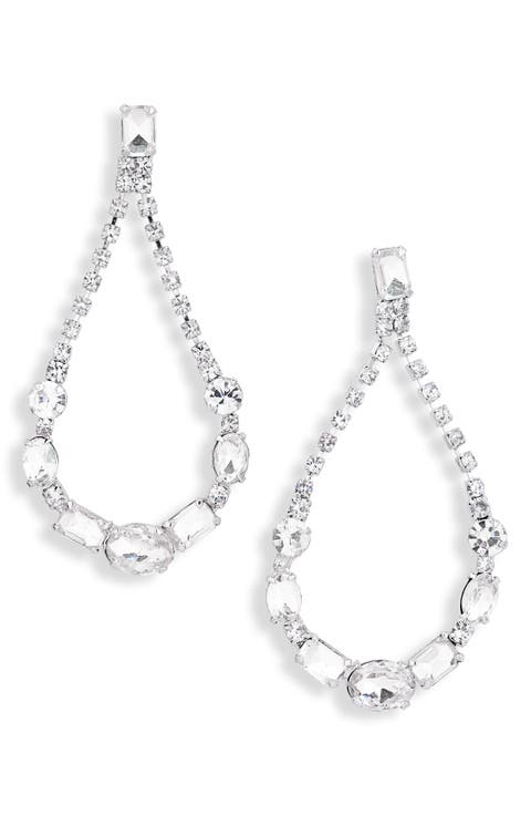 Open Multi Stone Drop Earrings