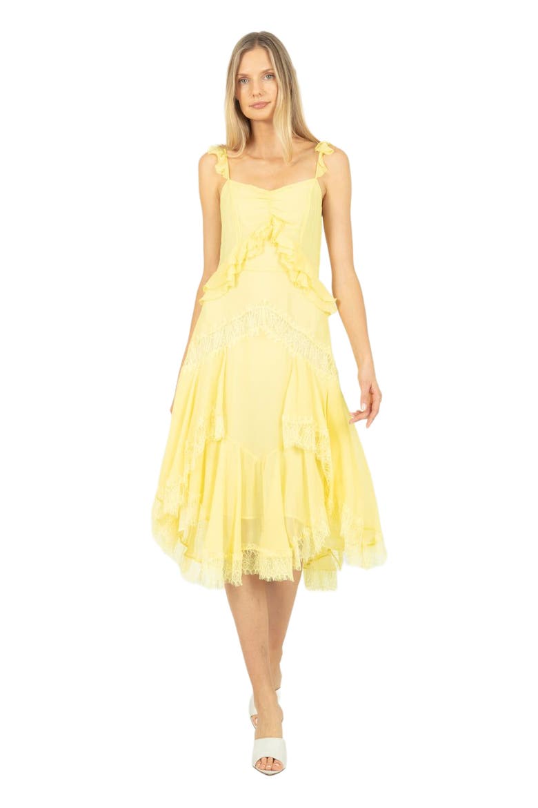 Lenore Midi Dress, Main, color, LEMON SORBET