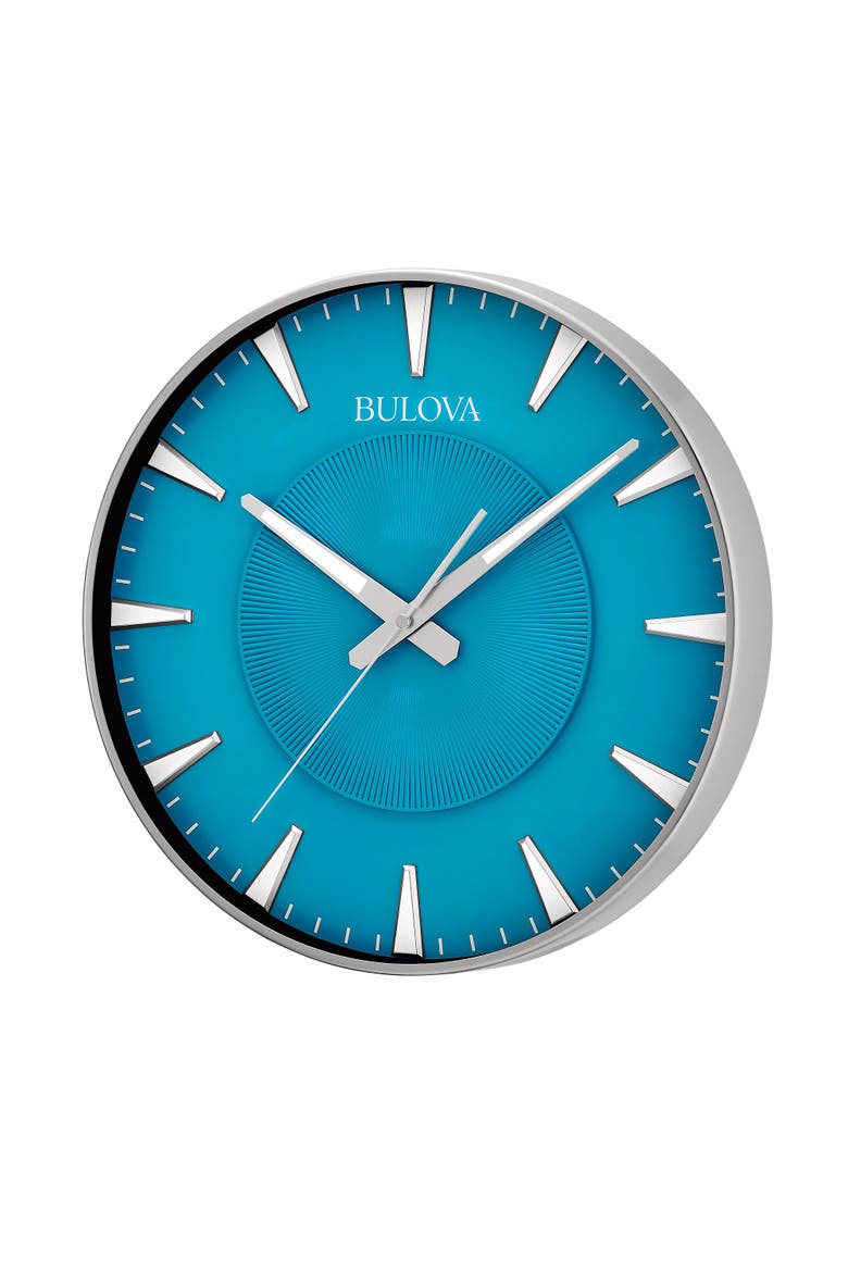 Medallion Wall Clock, Blue Dial, Alternate, color, White