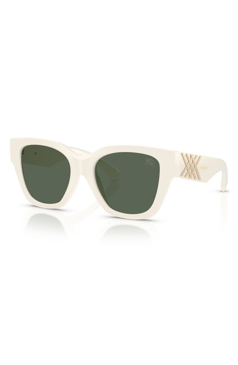 Burberry 53mm Square Sunglasses, Alternate, color, White / Dark Green