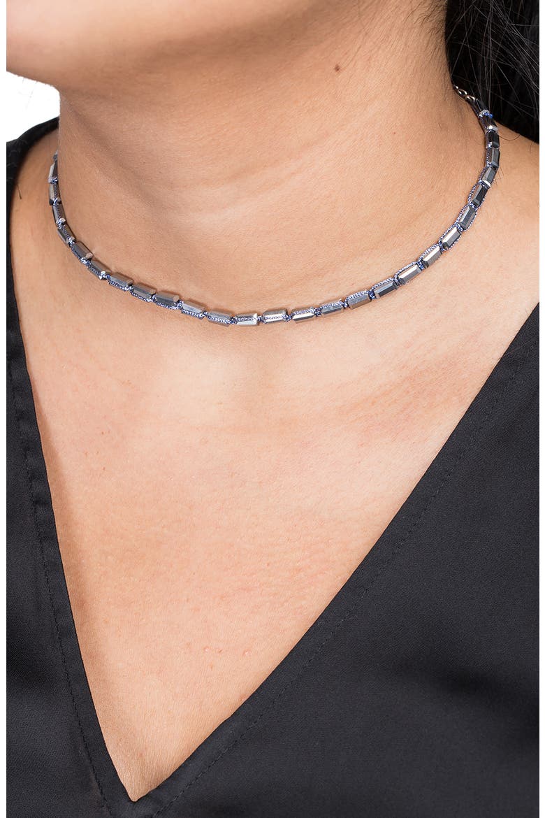 Beaded Choker Necklace, Alternate, color, SILVER