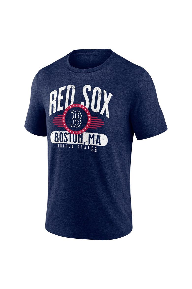 Men's Fanatics Branded Heathered Navy Boston Red Sox Badge of Honor Tri-Blend T-Shirt, Alternate, color, Heather Navy