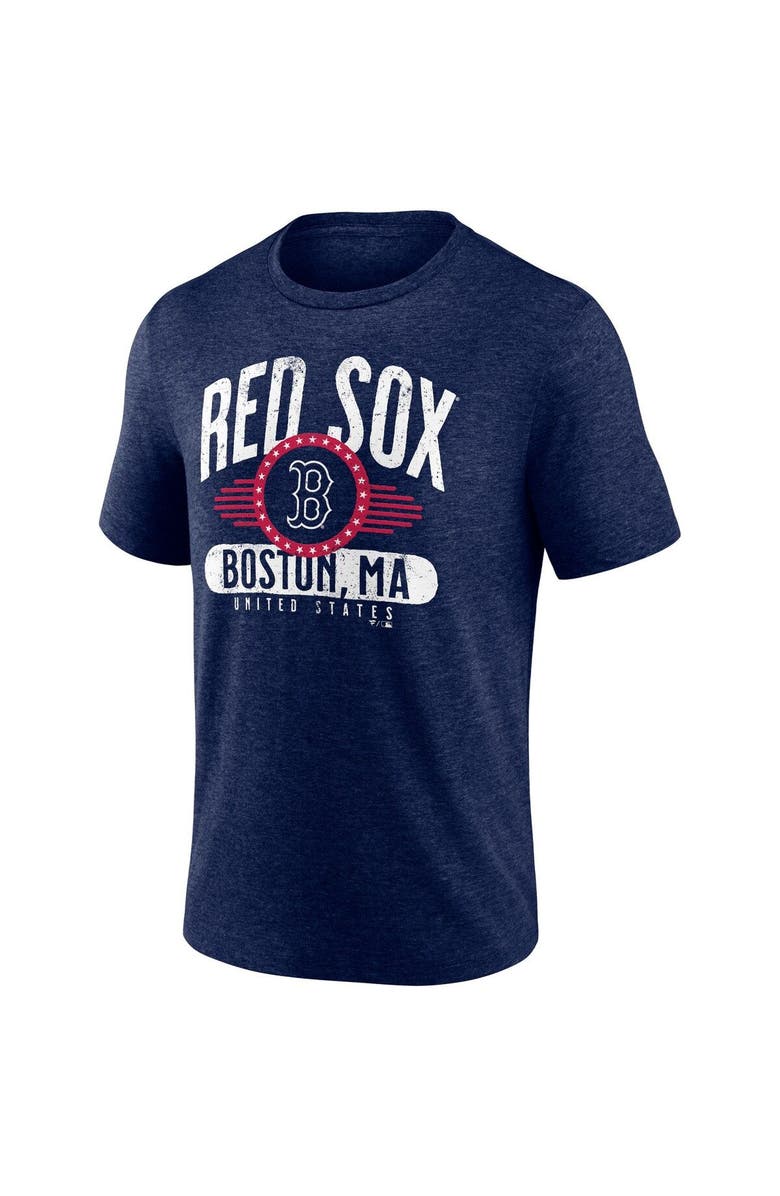 FANATICS Men's Fanatics Branded Heathered Navy Boston Red Sox Badge of Honor Tri-Blend T-Shirt, Alternate, color, 