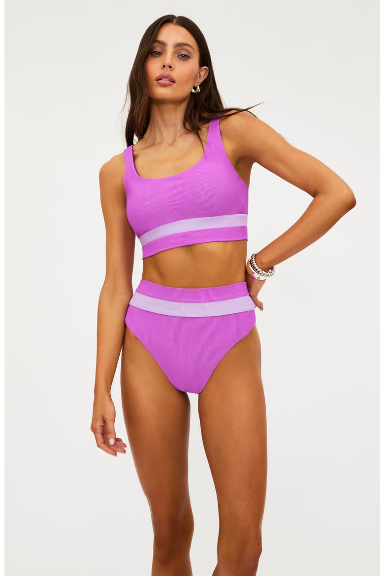 Mackenzine Colorblock Bikini Top, Alternate, color, LAVENDER VIOLET