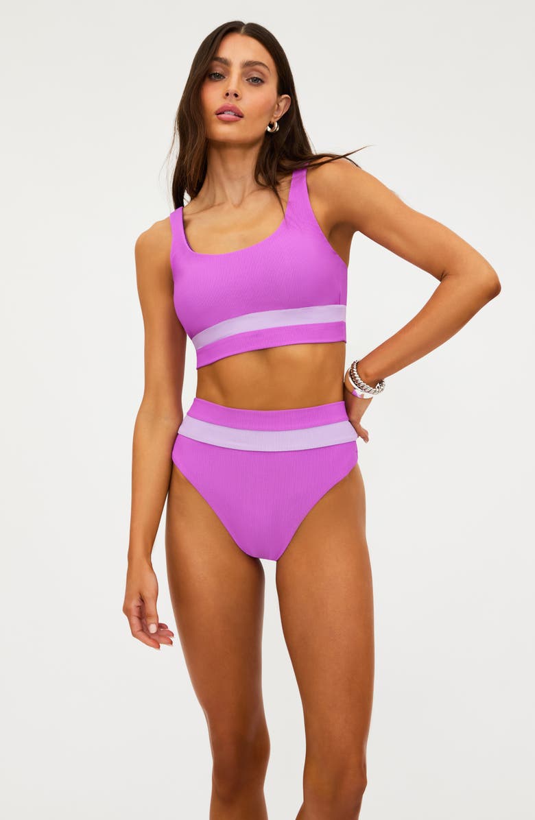 Beach Riot Mackenzine Colorblock Bikini Top, Alternate, color, Lavender Violet