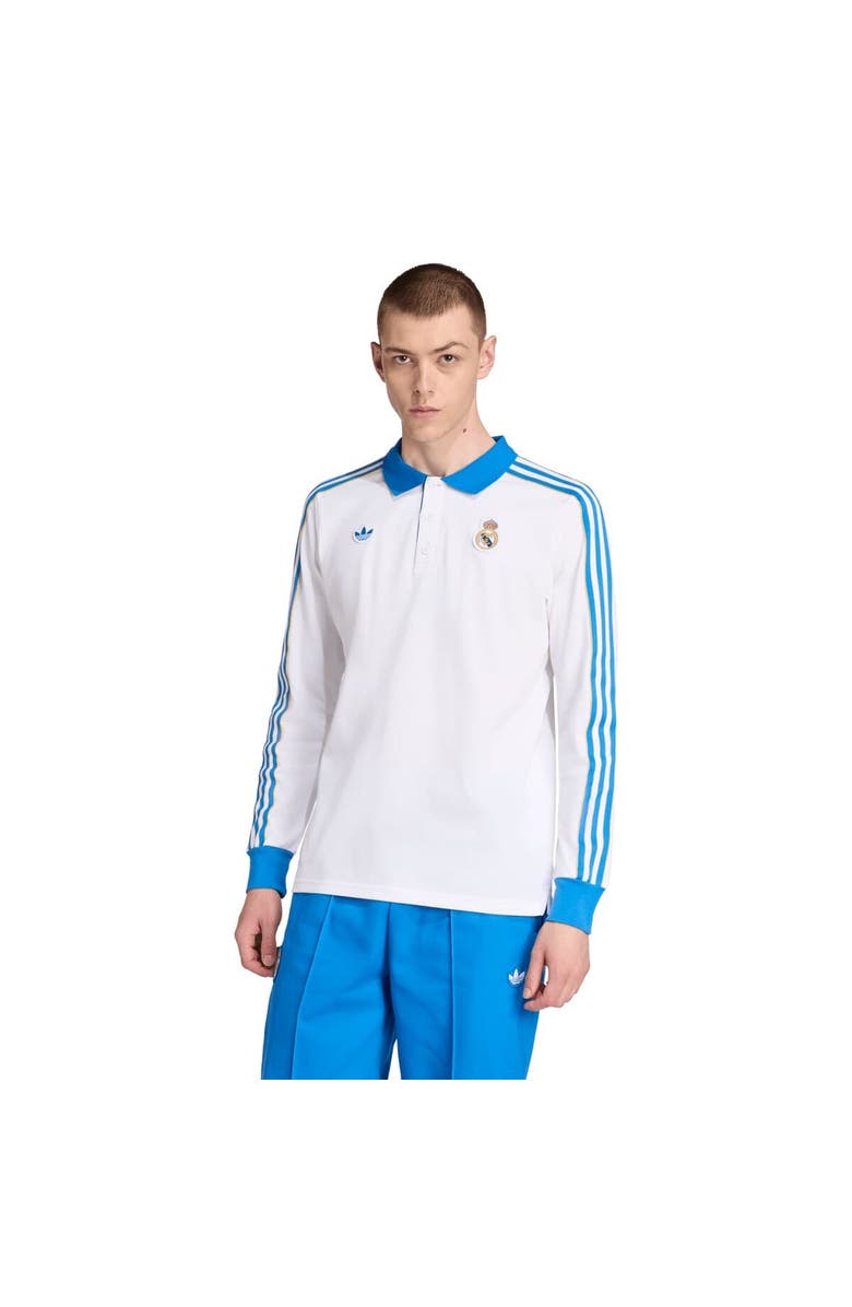 adidas Men's adidas White Real Madrid Terrace Icons Long Sleeve Polo, Main, color, White