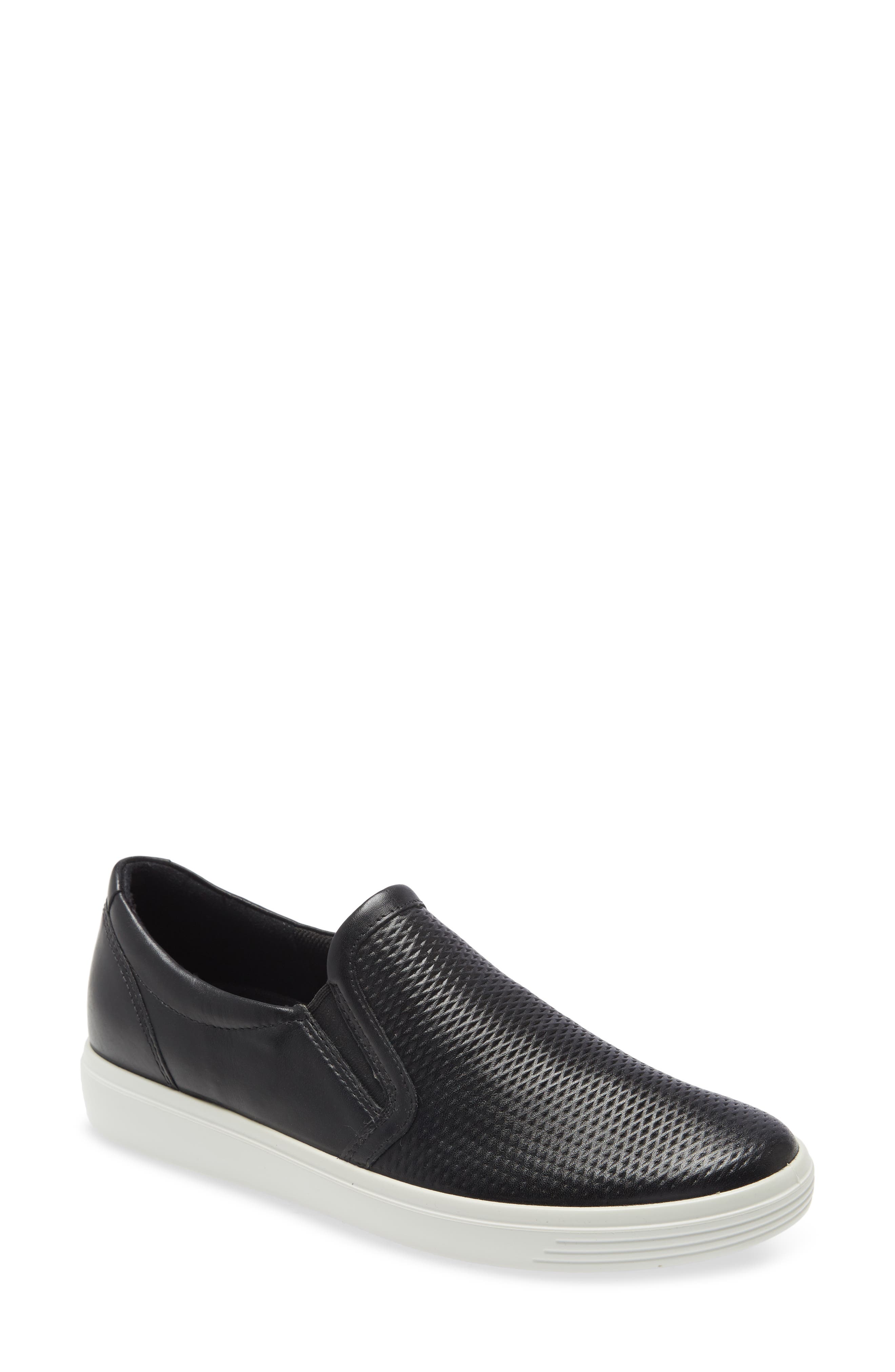 Soft Classic Slip-On Sneaker, Main, color, BLACK LEATHER