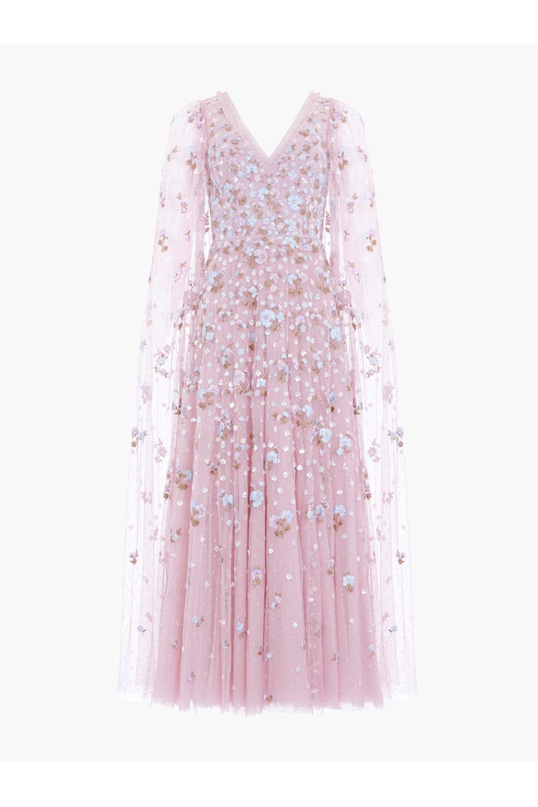 Dahlia Ditsy Ankle Gown, Alternate, color, Misty Lilac/Multi