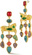 CHLOE AND MADISON Mixed Resin Stone Statement Drop Earrings