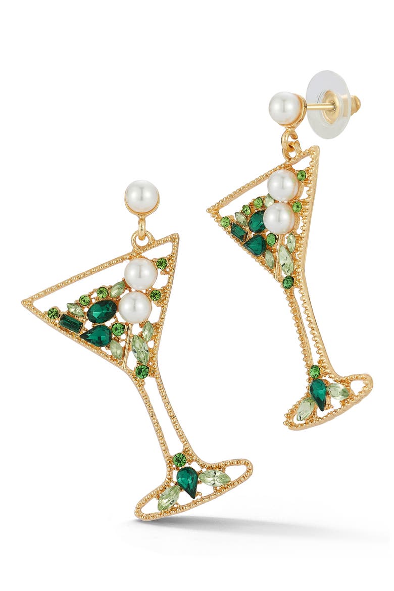 Martini Drop Earrings, Main, color, GOLD