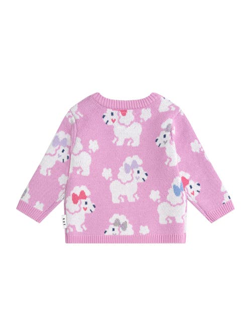 Huxbaby Daisy Scalloped Knit Cardi In Pink