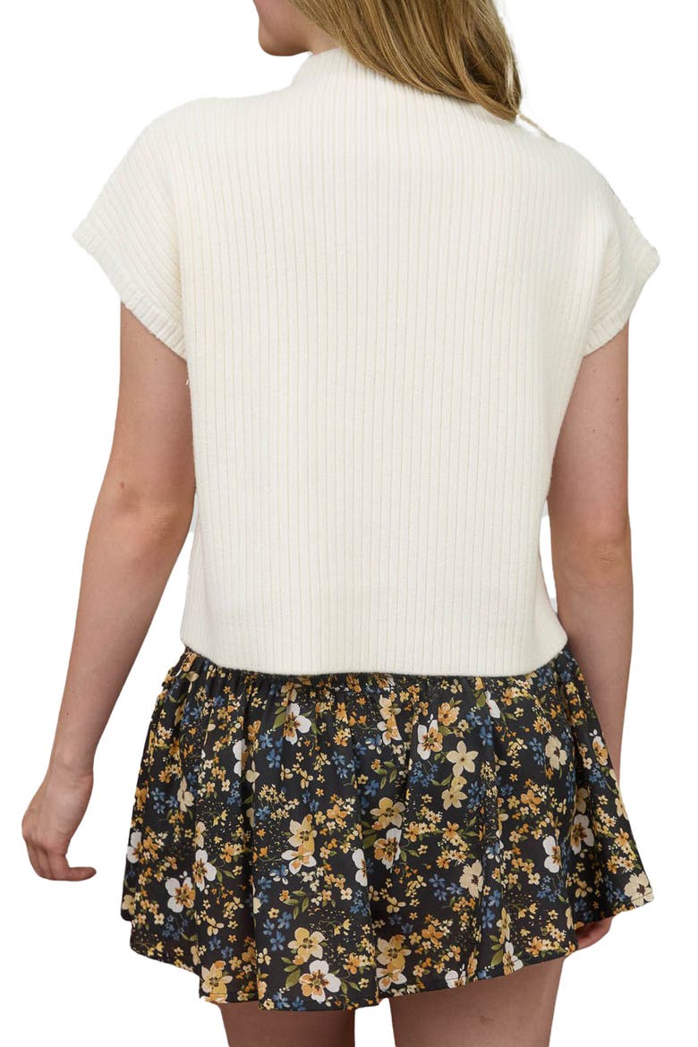 Short Sleeve Mock Neck Sweater, Alternate, color, CREAM