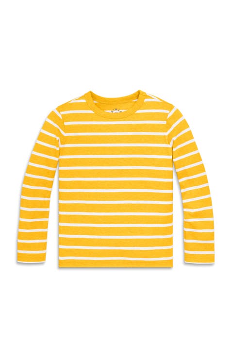 Kids Heathered Long Sleeve Stripe Tee (Toddler, Little Kid, & Big Kid)