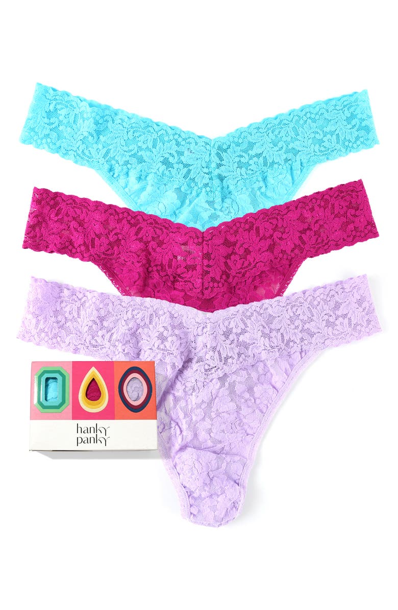 Hanky Panky Holiday Assorted 3-Pack Original Rise Thongs, Main, color,