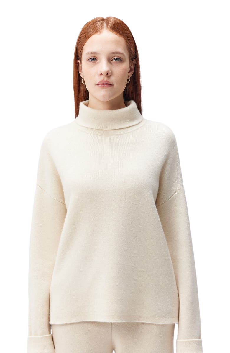 GOBI Mongolian Cashmere Cashmere Roll-Neck Sweater, Alternate, color, Off White