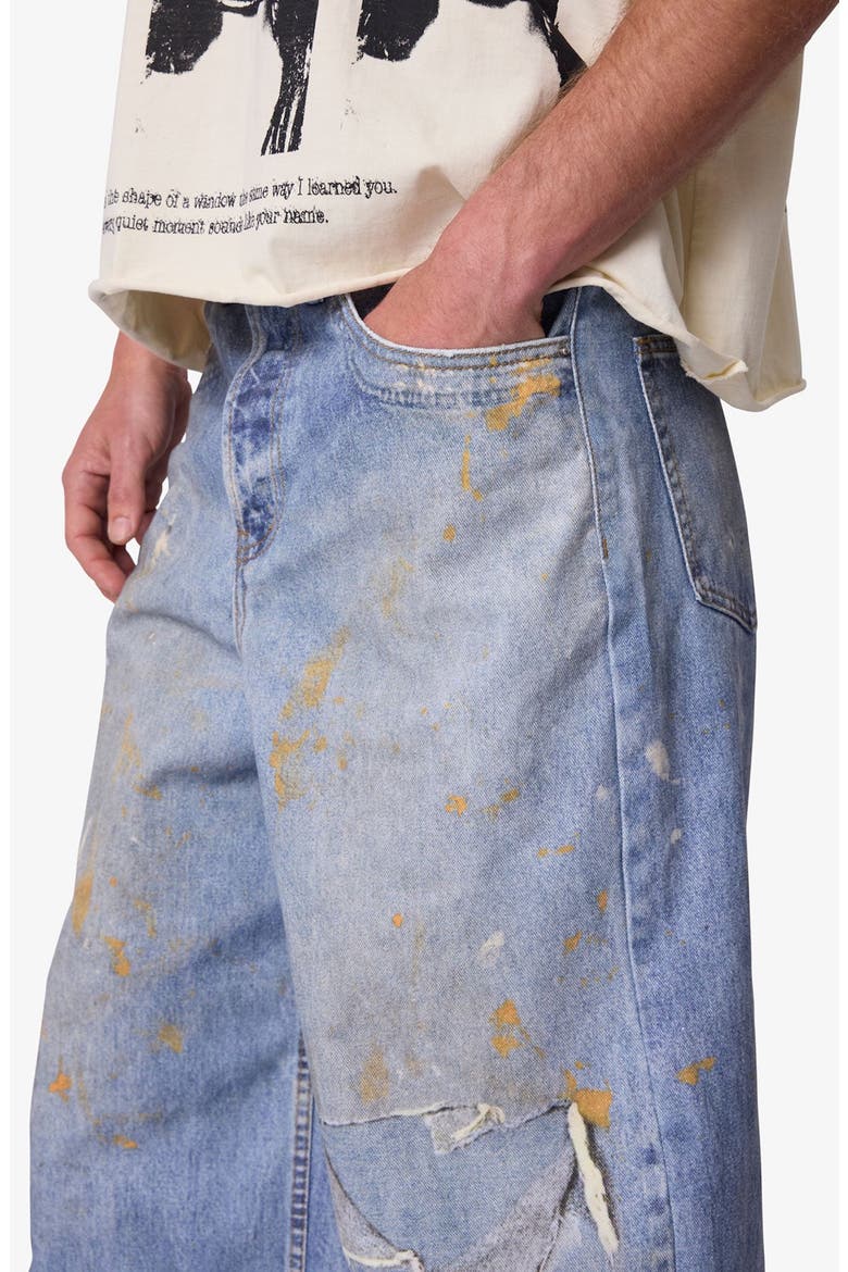 Rave Distressed Wide Leg Relaxed Jeans, Alternate, color, BLUE
