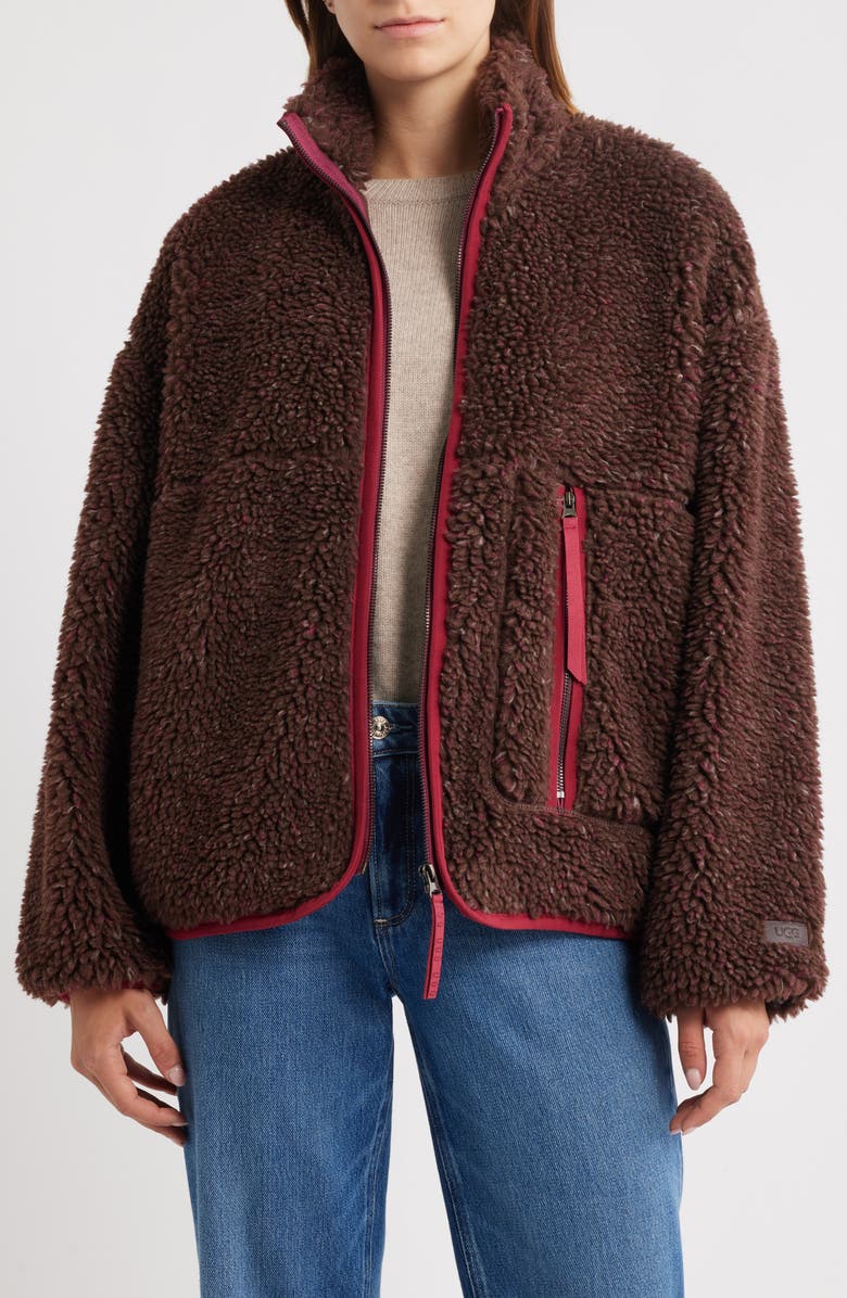 UGG<sup>®</sup> Marlene Confetti Jacket, Alternate, color, Cola