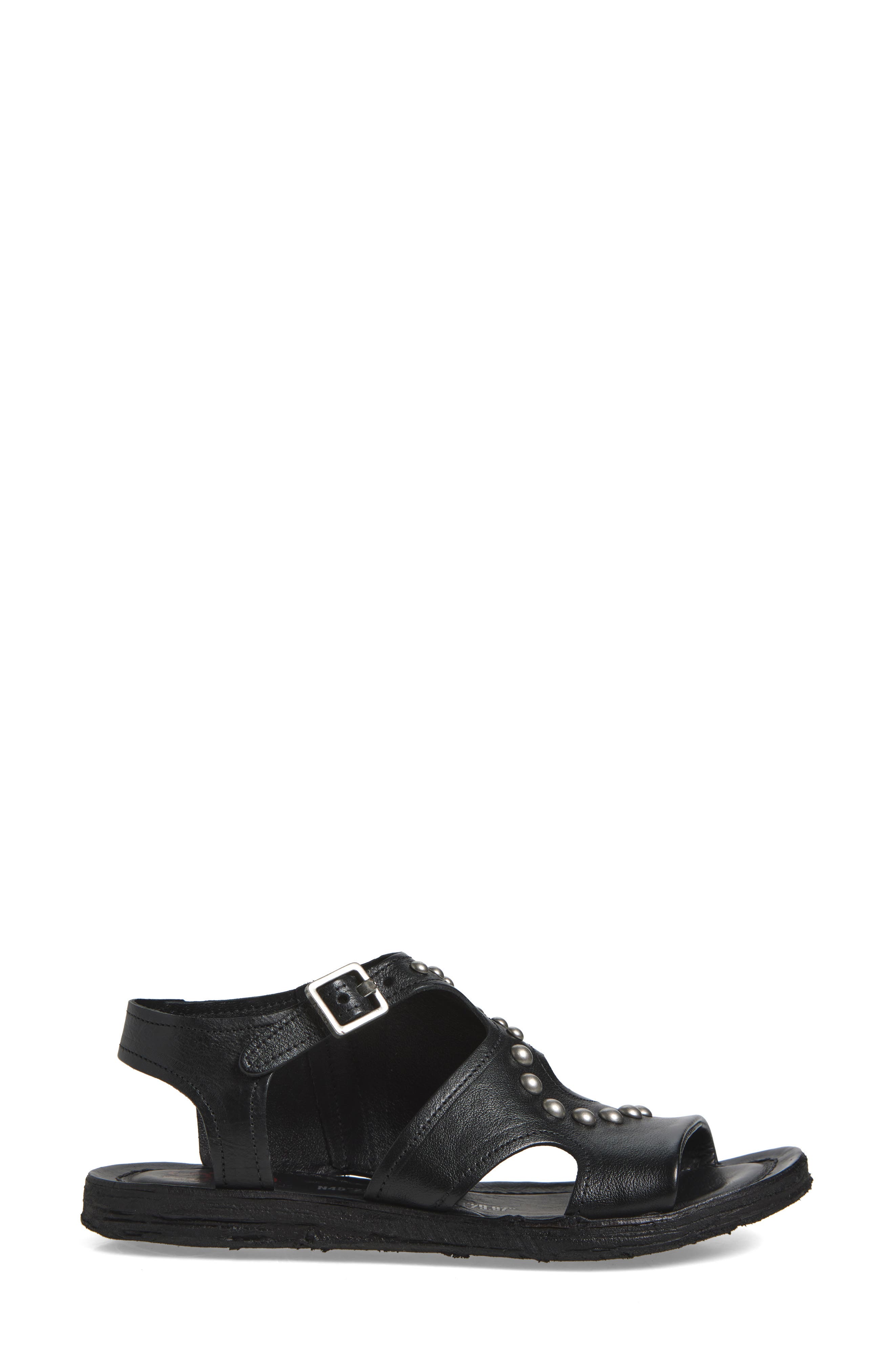 A.S.98 Romy Studded Sandal, Alternate, color, Black/ Black