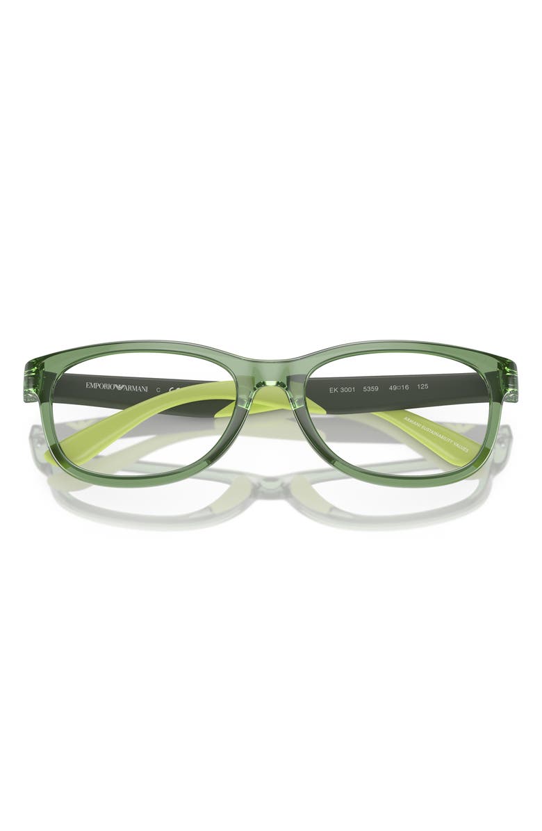 Emporio Armani Kids' 47mm Pillow Optical Glasses, Alternate, color, Shiny Green / Demo Lens